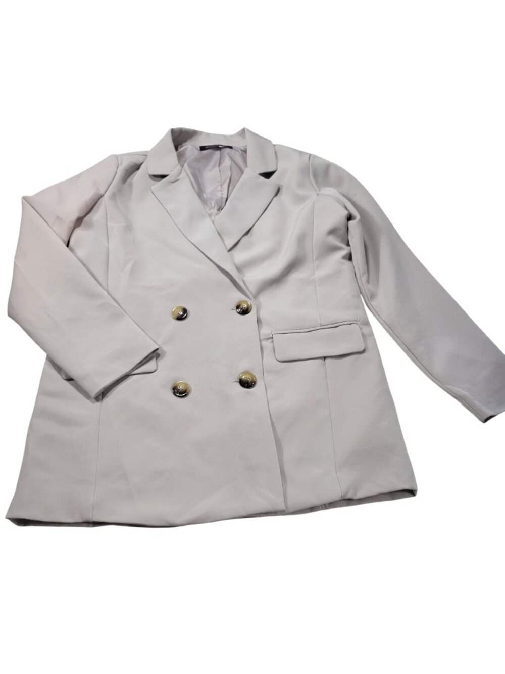 Stoosh Women's Small Blazer Solid Classic Double Breasted Style Jacket MP9 Taupe